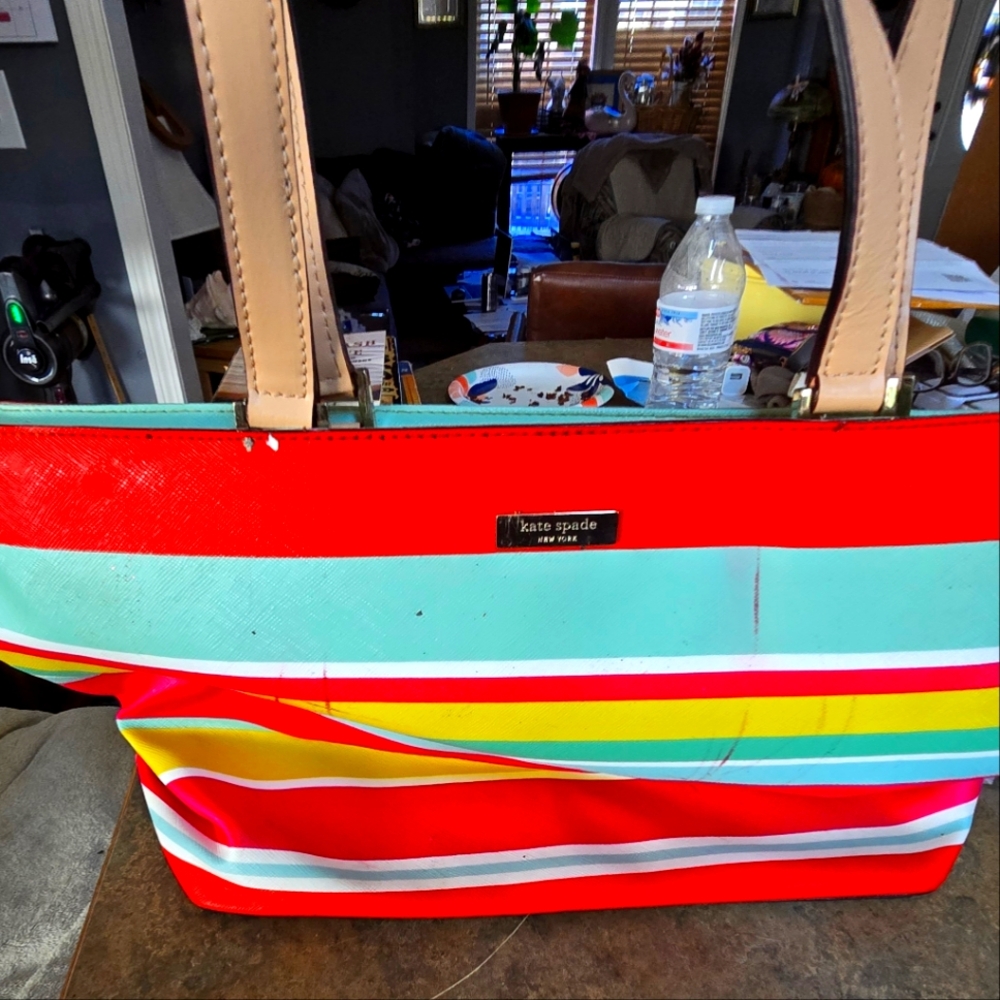 KATE SPADE MULTI COLOR LEATHER TOTE